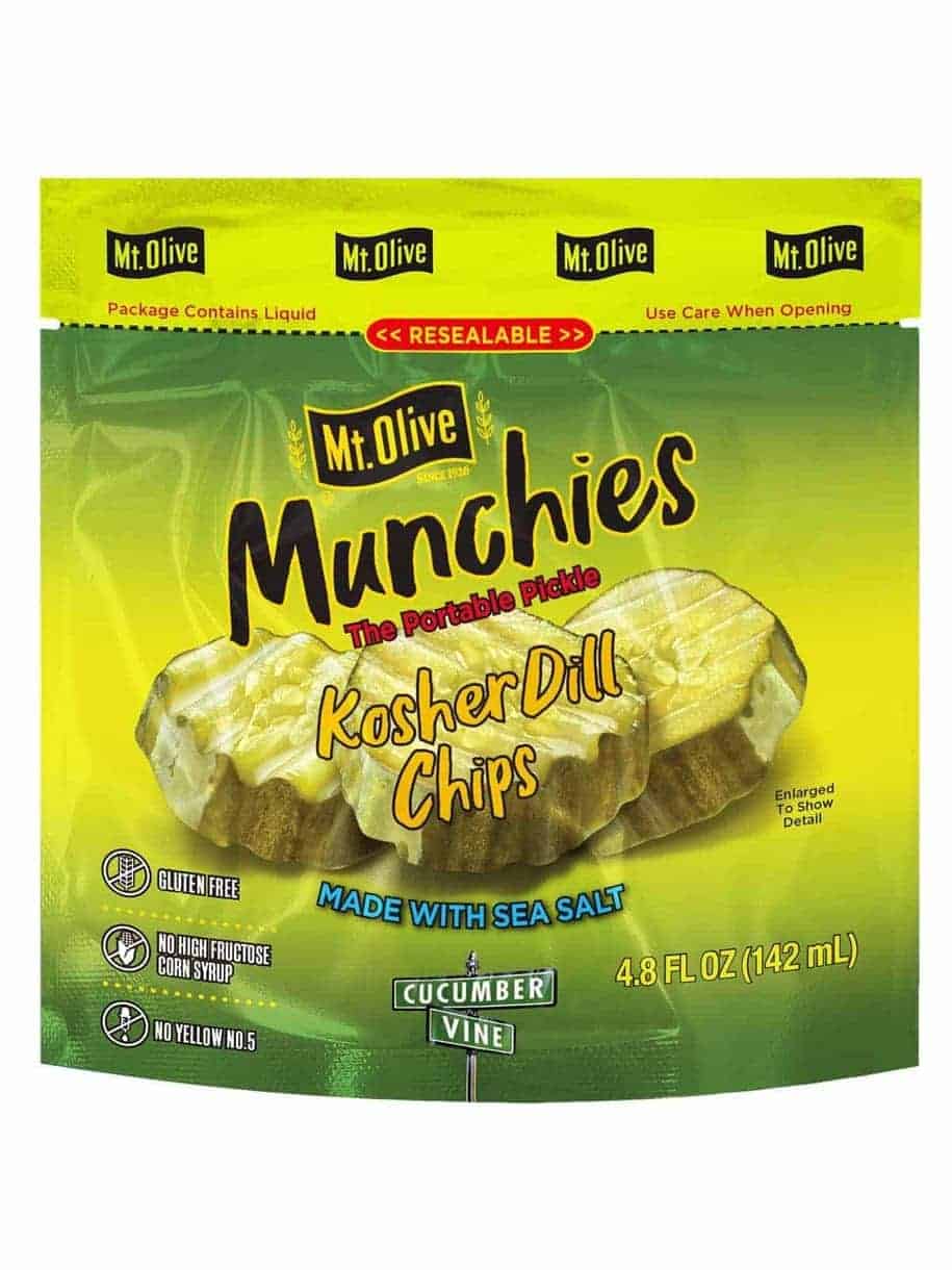 Resealable Pickle Pouch - Munchies Kosher Dill Chips - Mt Olive